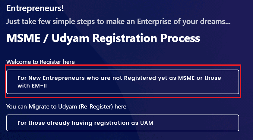 Process for Udyog Aadhaar Registration